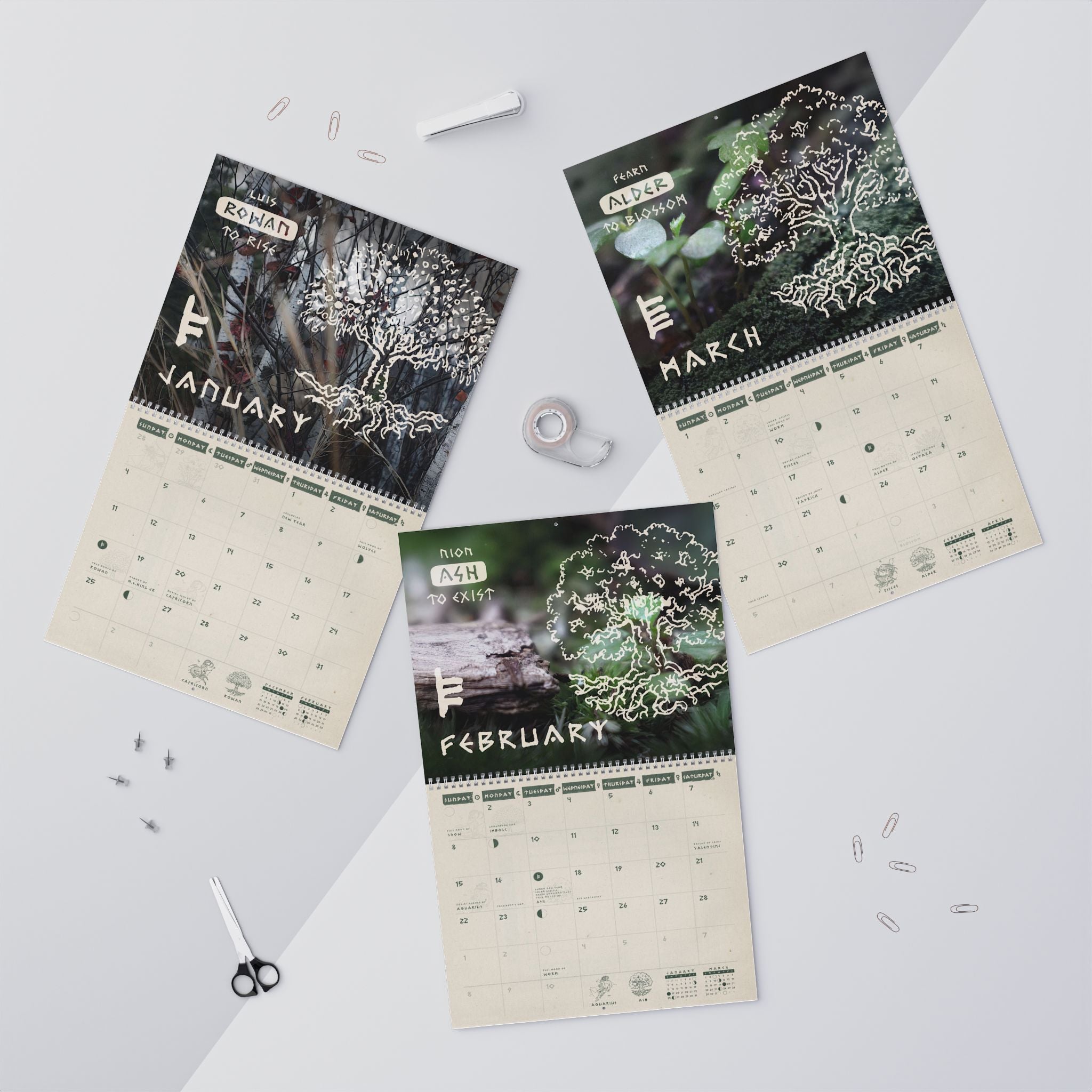 'Sacred Druid' 2026 Artisan Calendar - Celtic Tree Edition