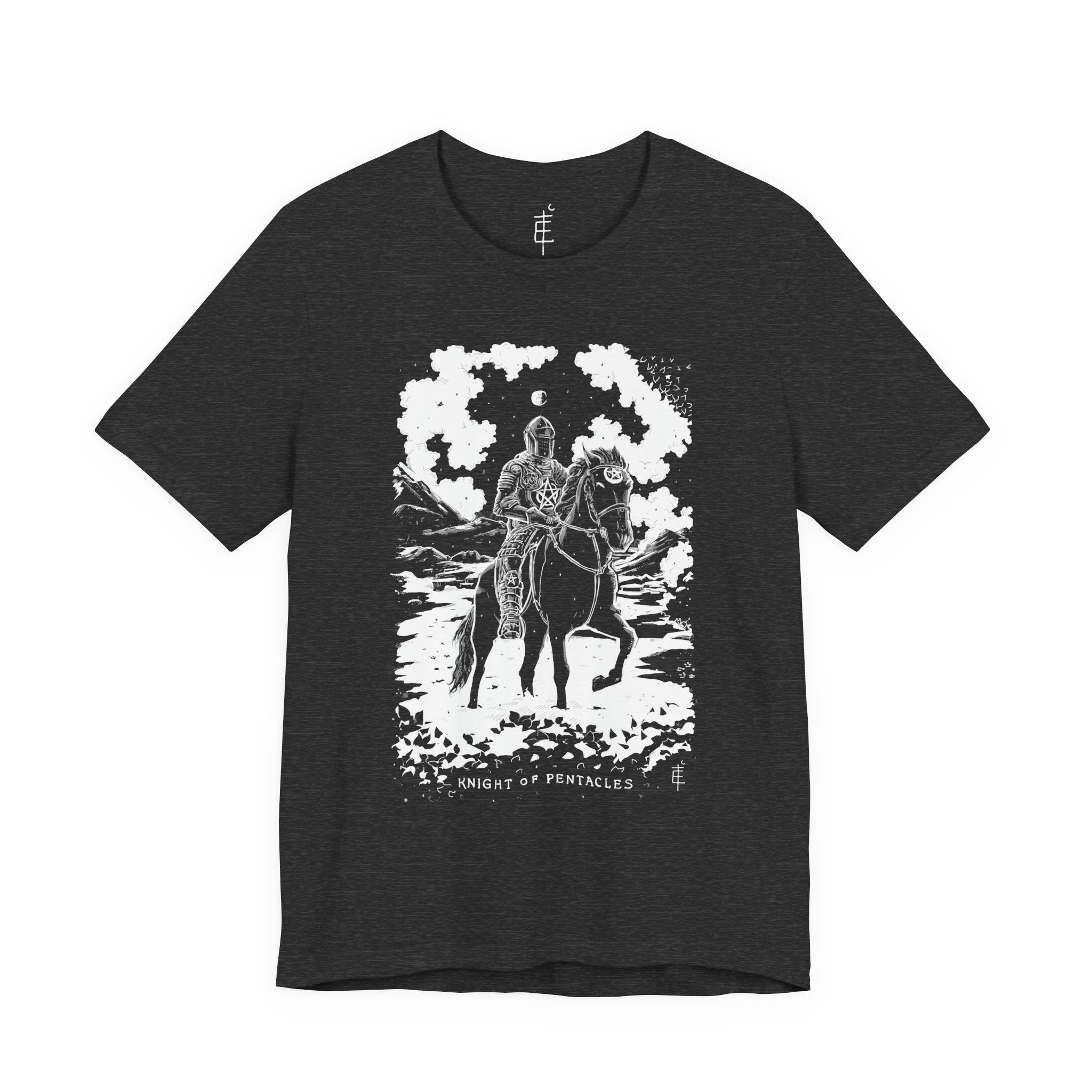 'Knight of Pentacles' Shadow Light Tarot Card Art on Unisex Jersey Tee