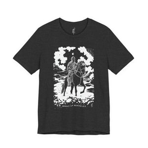 'Knight of Pentacles' Shadow Light Tarot Card Art on Unisex Jersey Tee