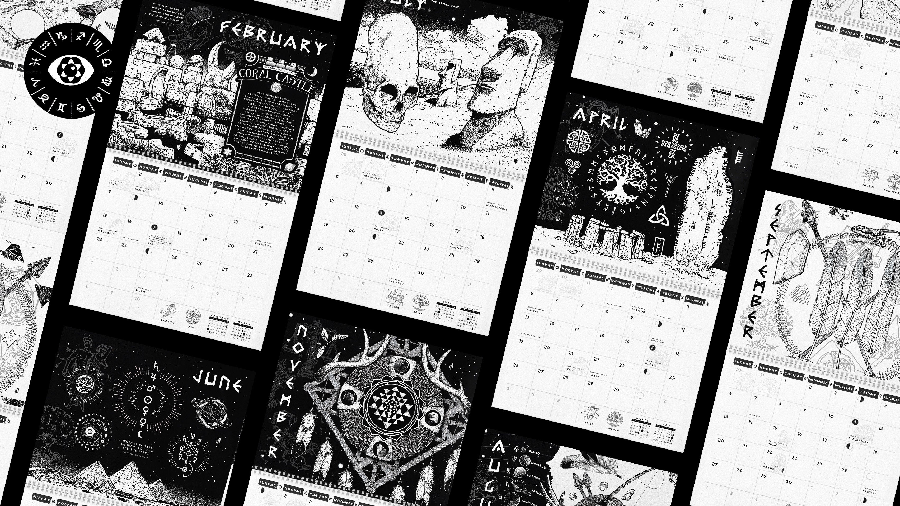 'Esoterica 2026' Sidereal & Lunar Tree Artisan Calendar