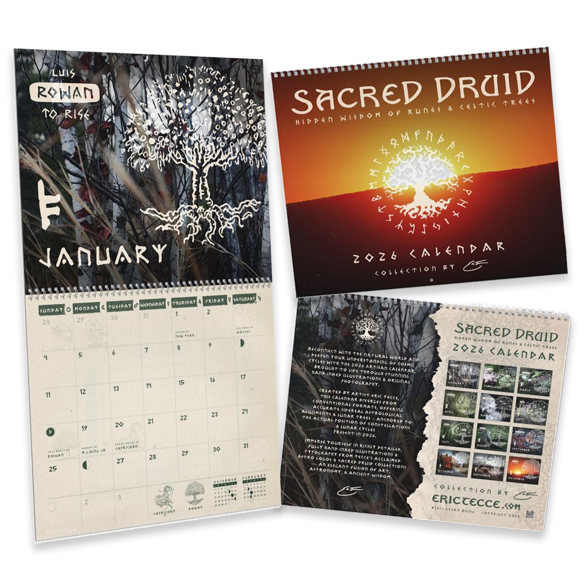 'Sacred Druid' 2026 Artisan Calendar - Celtic Tree Edition