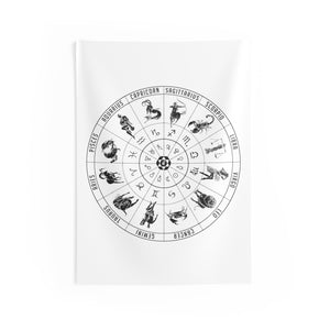 'Astrology Zodiacal Wheel' Indoor Wall Tapestry