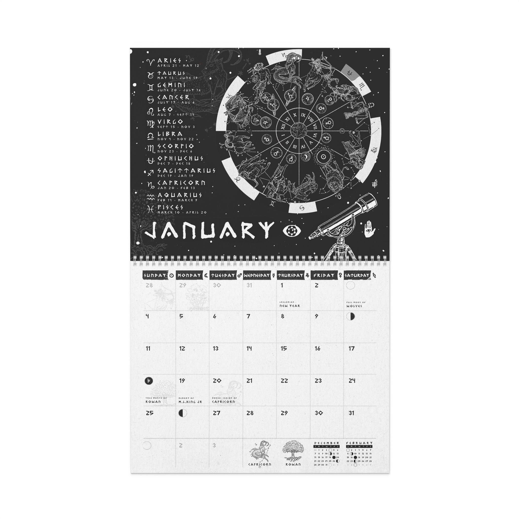 'Esoterica 2026' Sidereal & Lunar Tree Artisan Calendar