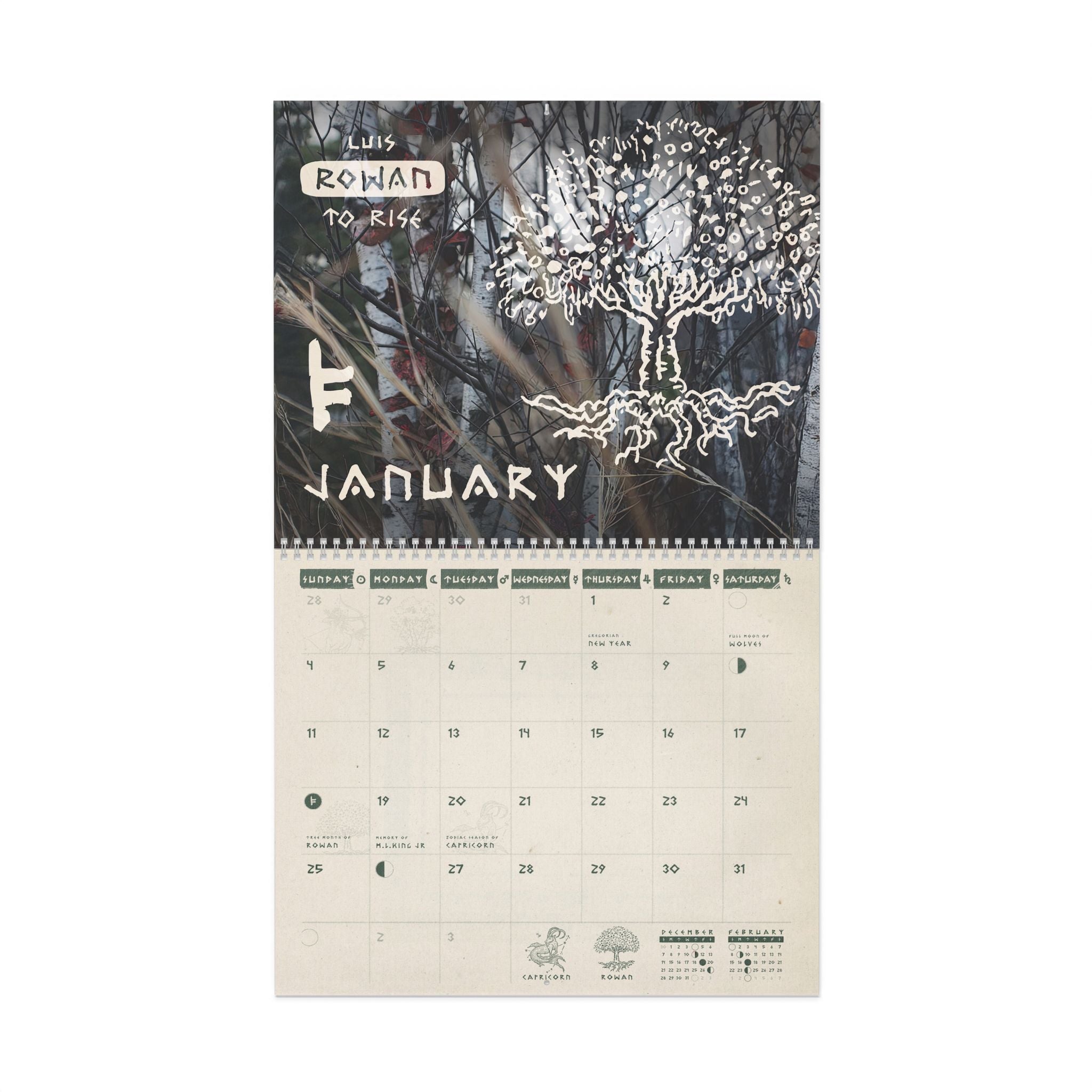 'Sacred Druid' 2026 Artisan Calendar - Celtic Tree Edition