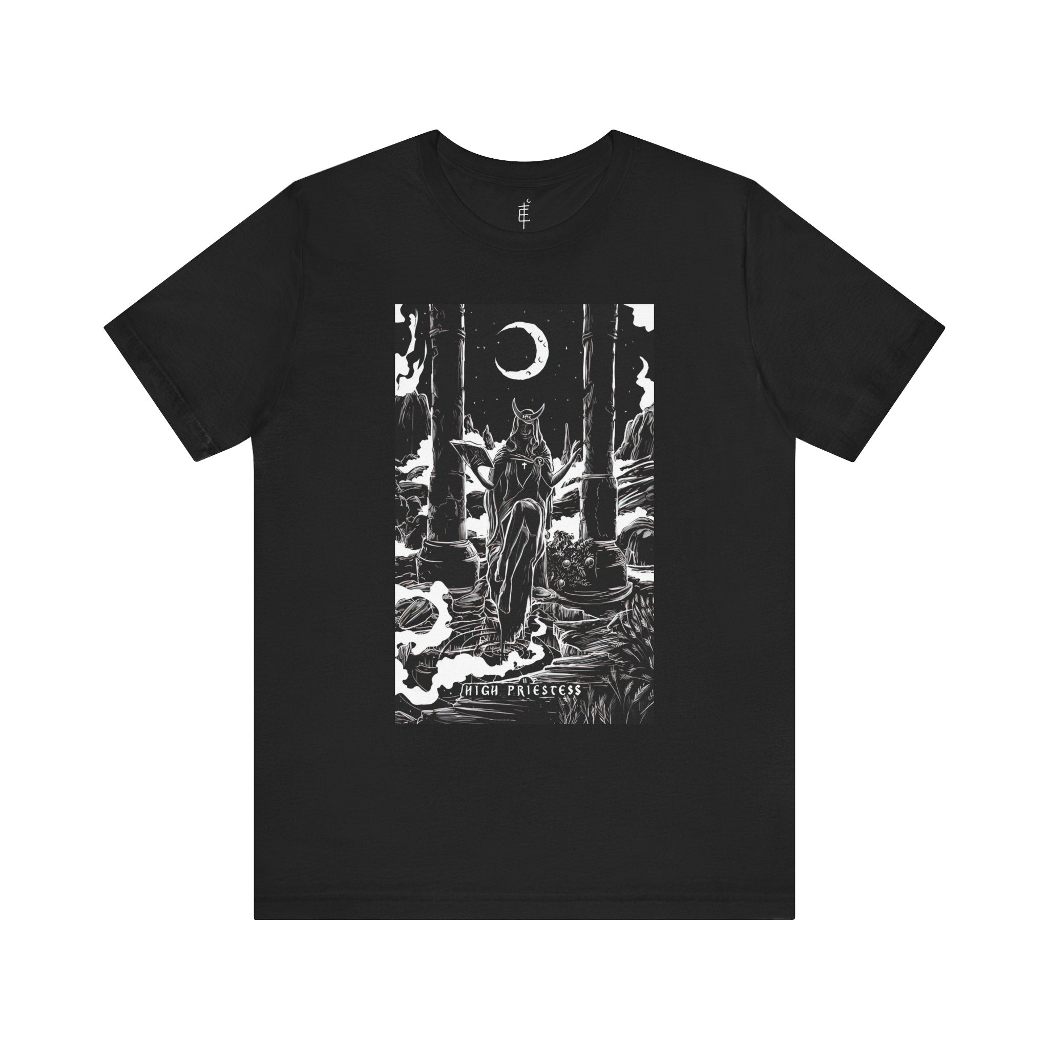 'High Priestess Tarot Card' Illustration Unisex Jersey T-Shirt