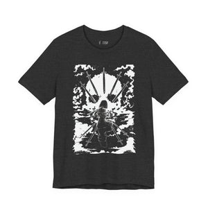 'NINE OF PENTACLES' SHADOW LIGHT TAROT CARD ART ON UNISEX JERSEY TEE