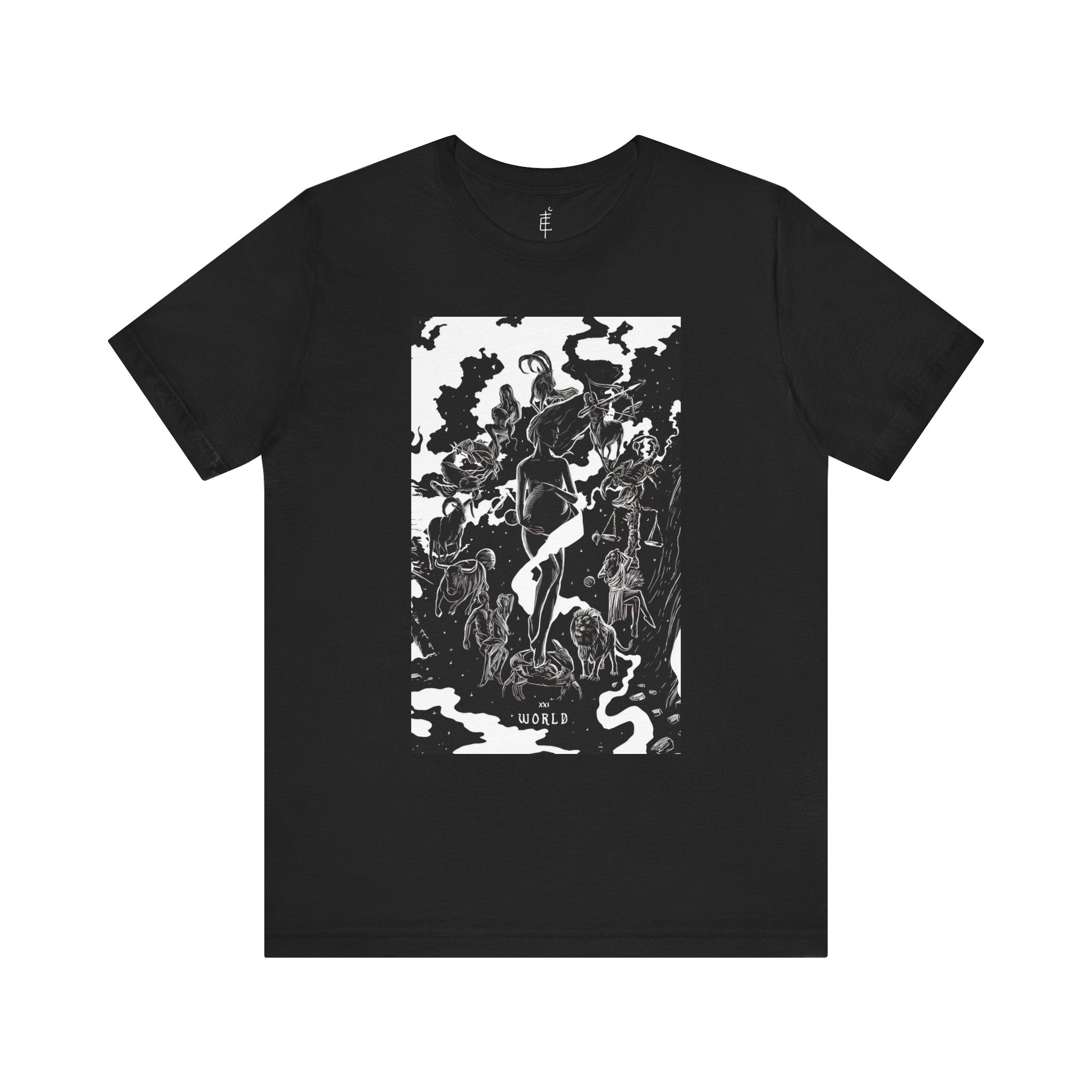 'The World Tarot Card' Illustration Unisex Jersey T-Shirt