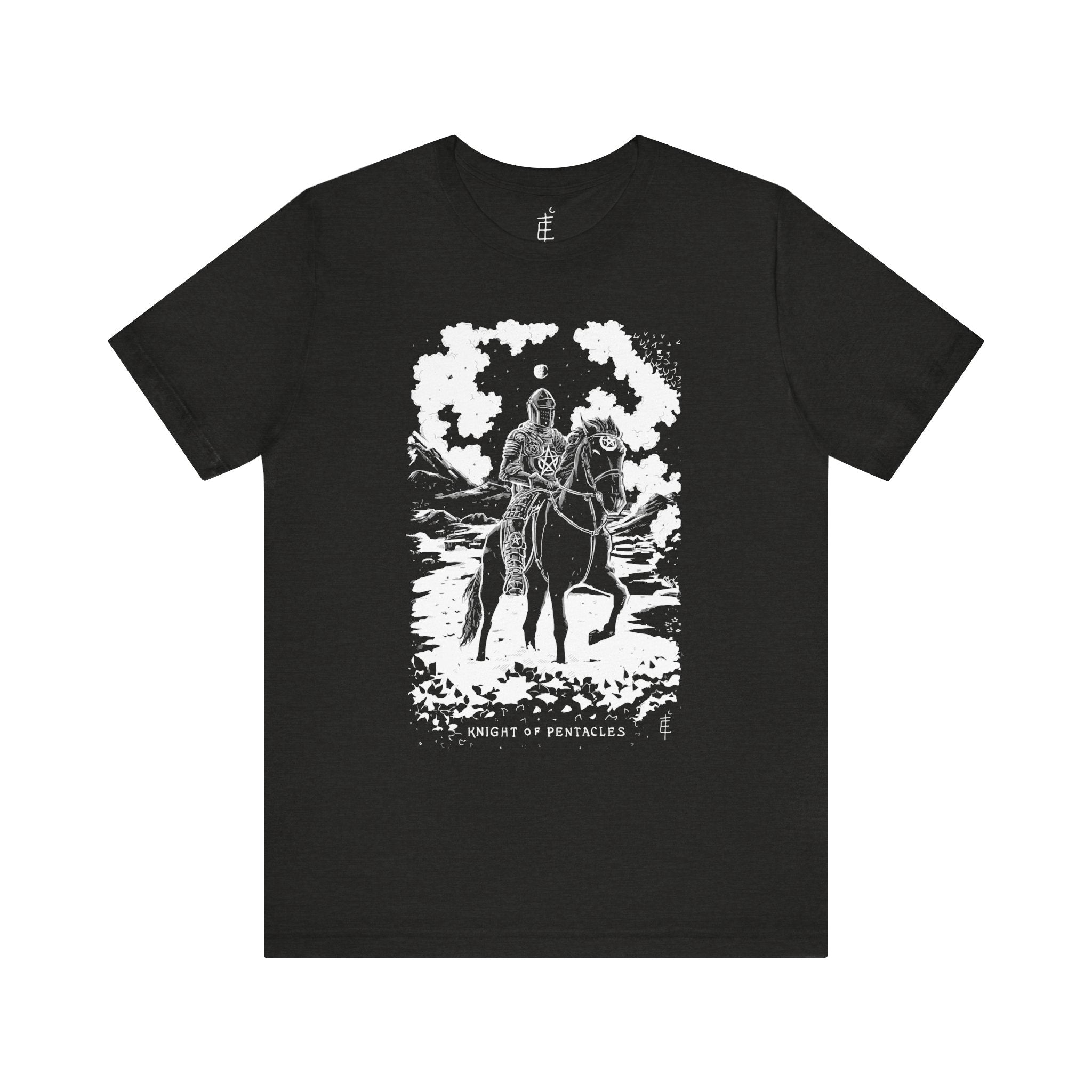 'Knight of Pentacles' Shadow Light Tarot Card Art on Unisex Jersey Tee