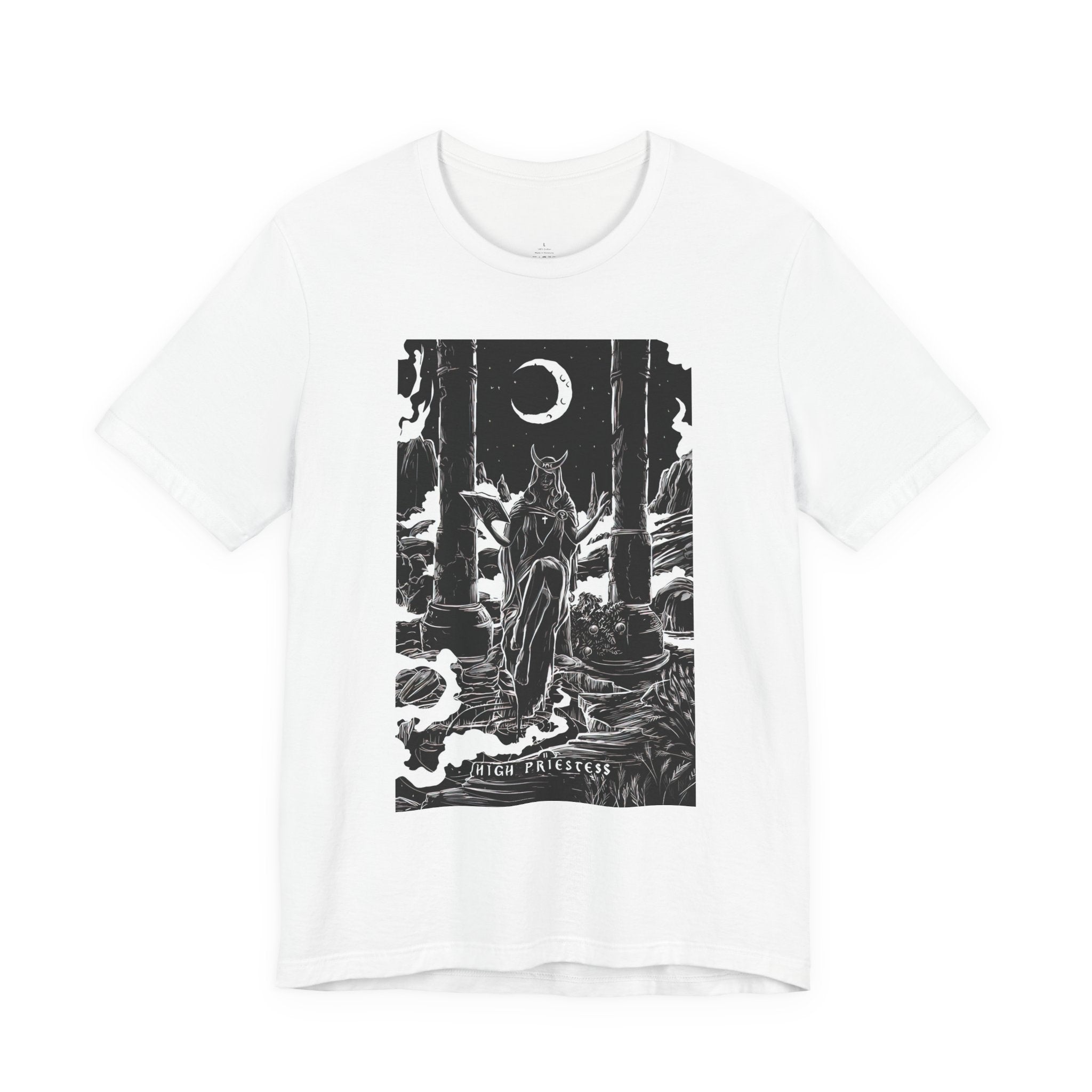 'High Priestess Tarot Card' Illustration Unisex Jersey T-Shirt