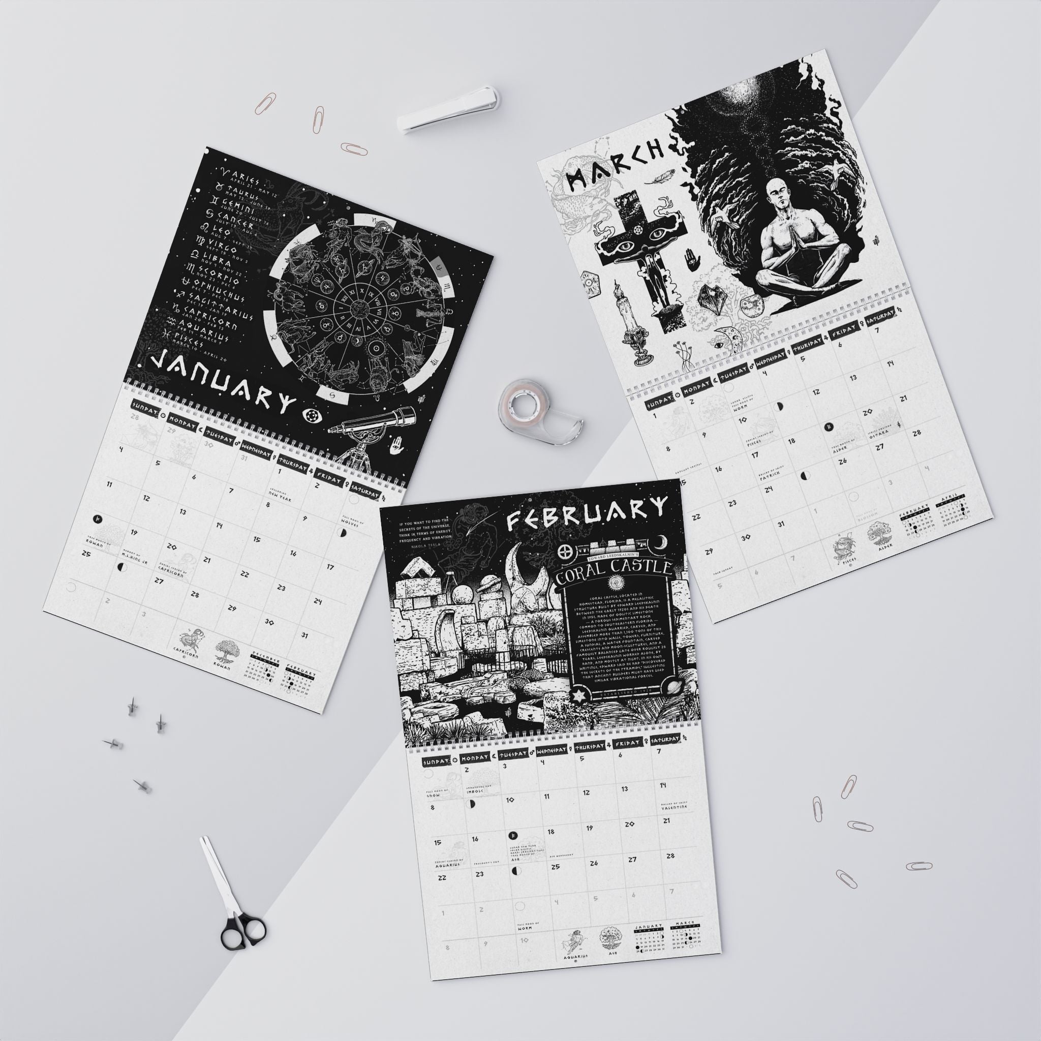'Esoterica 2026' Sidereal & Lunar Tree Artisan Calendar