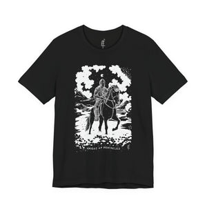 'Knight of Pentacles' Shadow Light Tarot Card Art on Unisex Jersey Tee