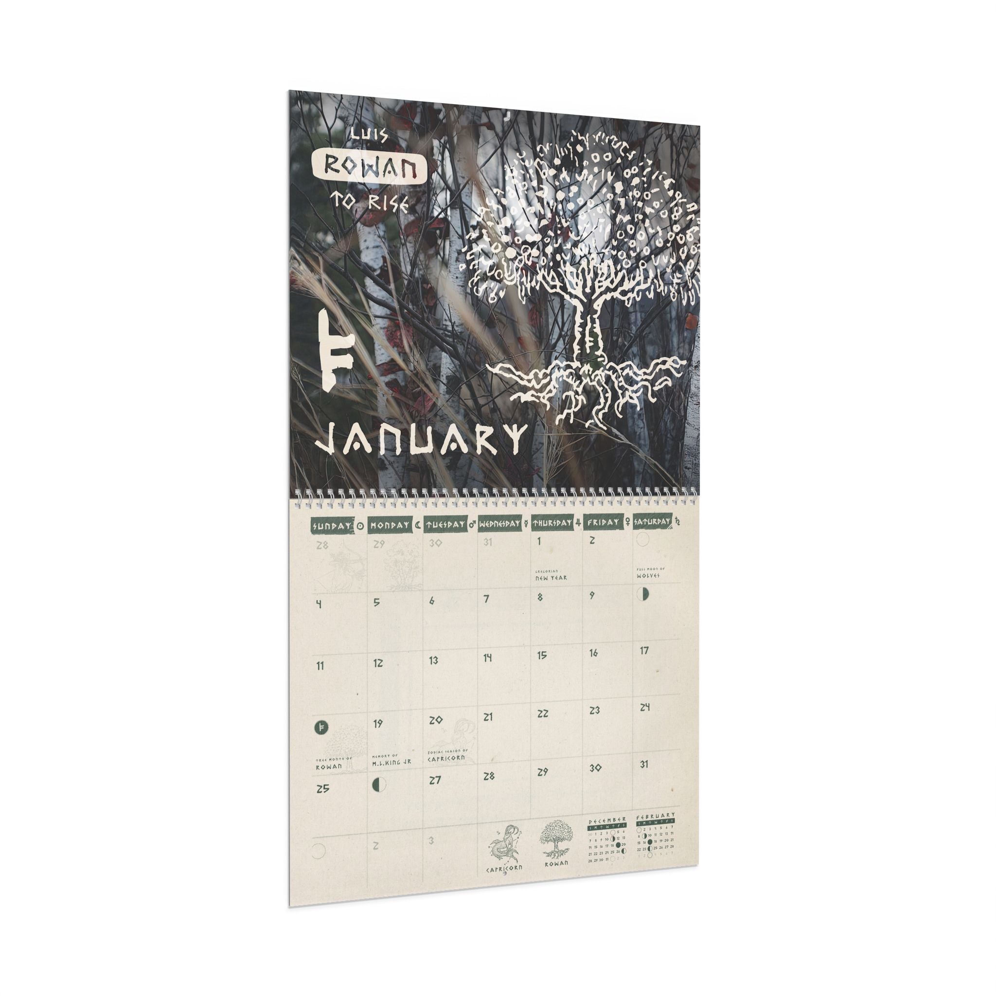 'Sacred Druid' 2026 Artisan Calendar - Celtic Tree Edition