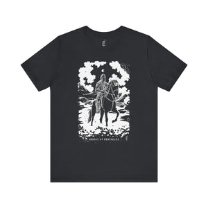'Knight of Pentacles' Shadow Light Tarot Card Art on Unisex Jersey Tee