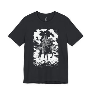 'Knight of Pentacles' Shadow Light Tarot Card Art on Unisex Jersey Tee