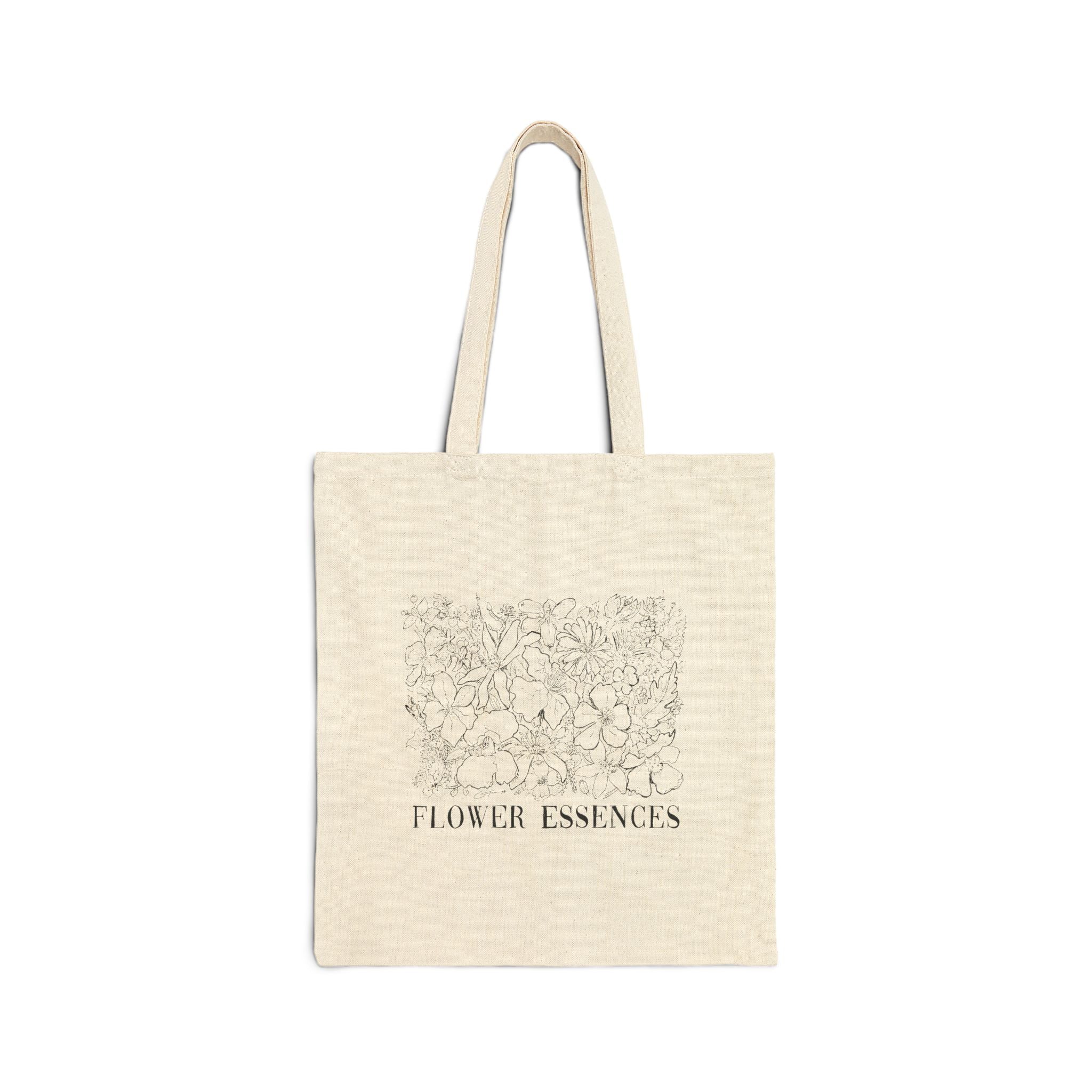 'Flower Essences' Cotton Canvas Tote Bag