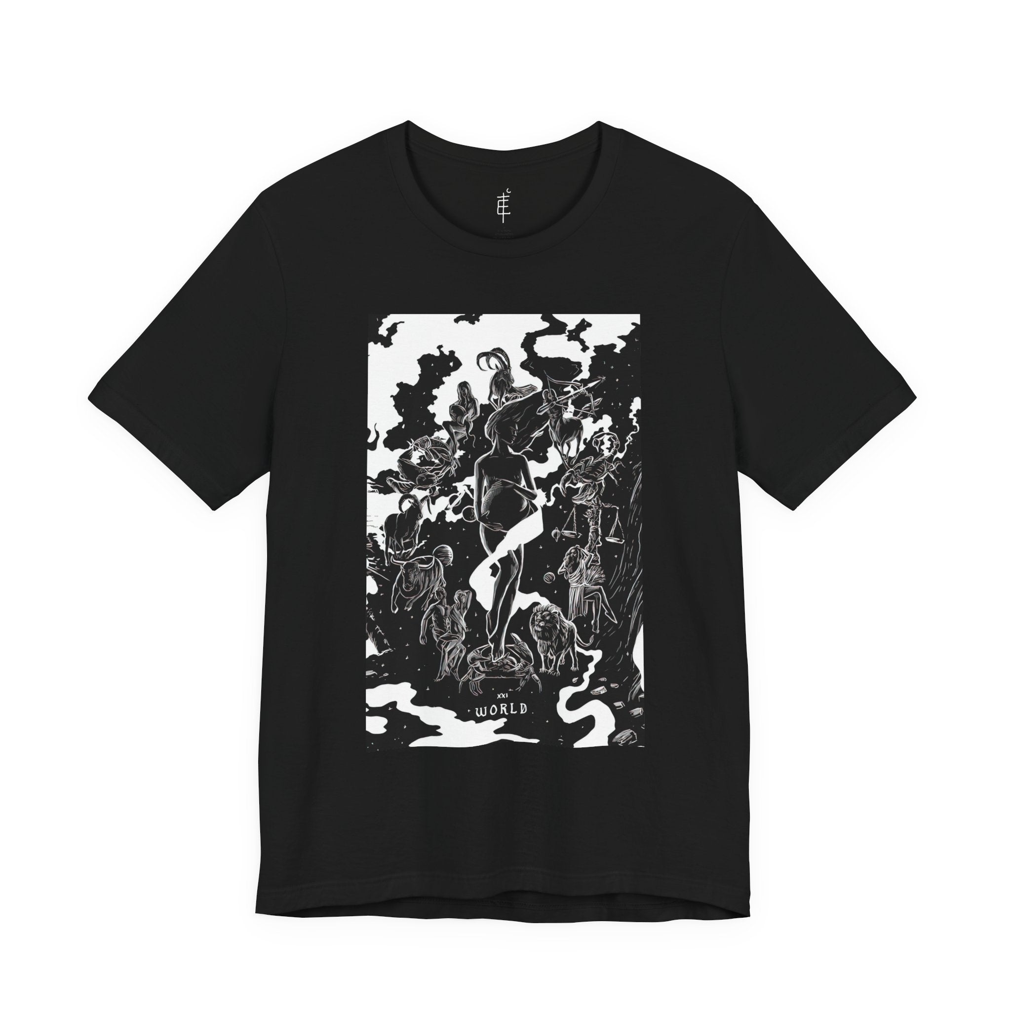 'The World Tarot Card' Illustration Unisex Jersey T-Shirt