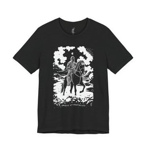 'Knight of Pentacles' Shadow Light Tarot Card Art on Unisex Jersey Tee