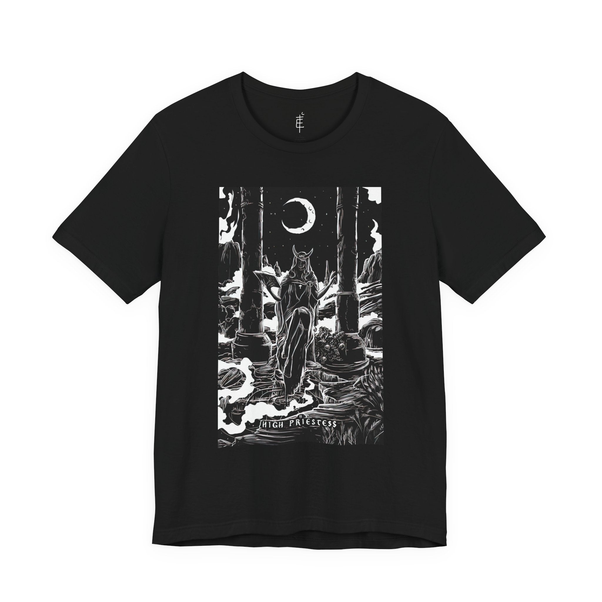 'High Priestess Tarot Card' Illustration Unisex Jersey T-Shirt