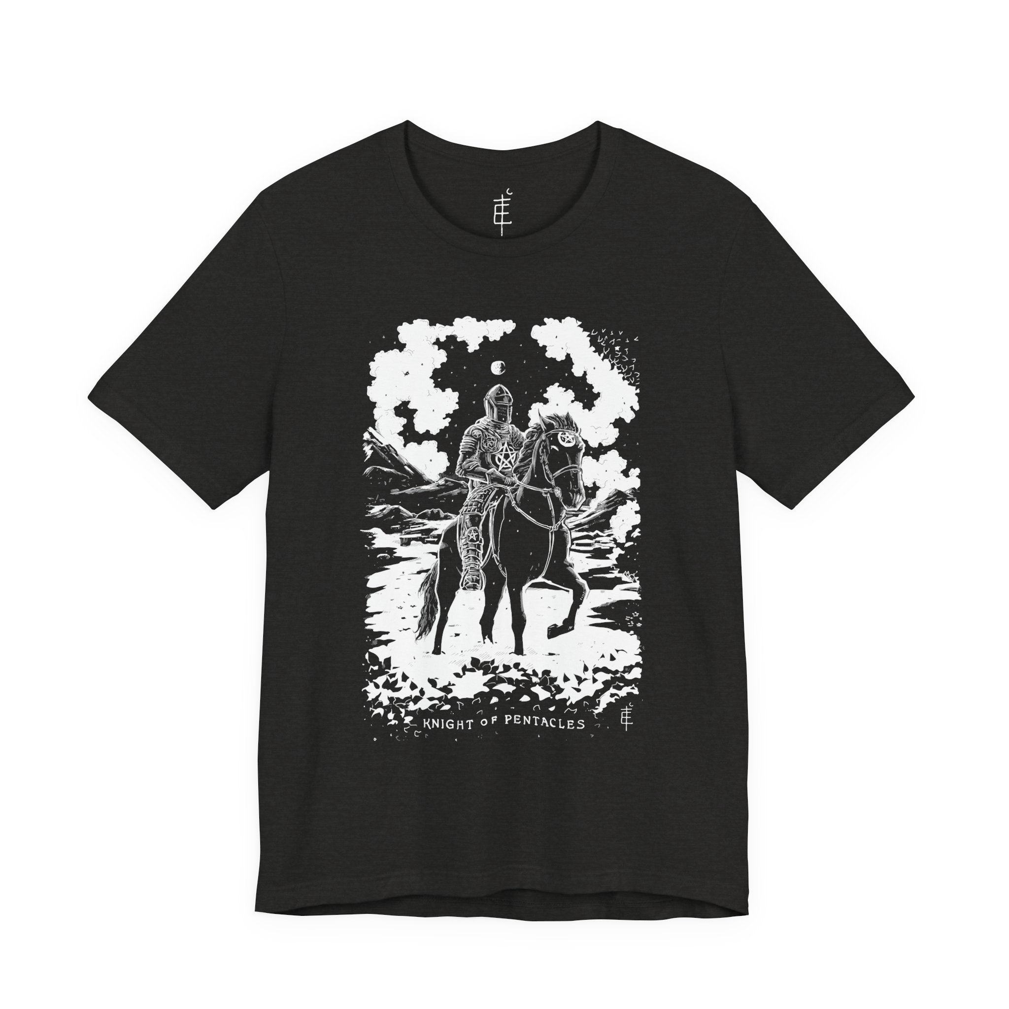 'Knight of Pentacles' Shadow Light Tarot Card Art on Unisex Jersey Tee