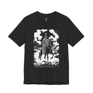 'Knight of Pentacles' Shadow Light Tarot Card Art on Unisex Jersey Tee