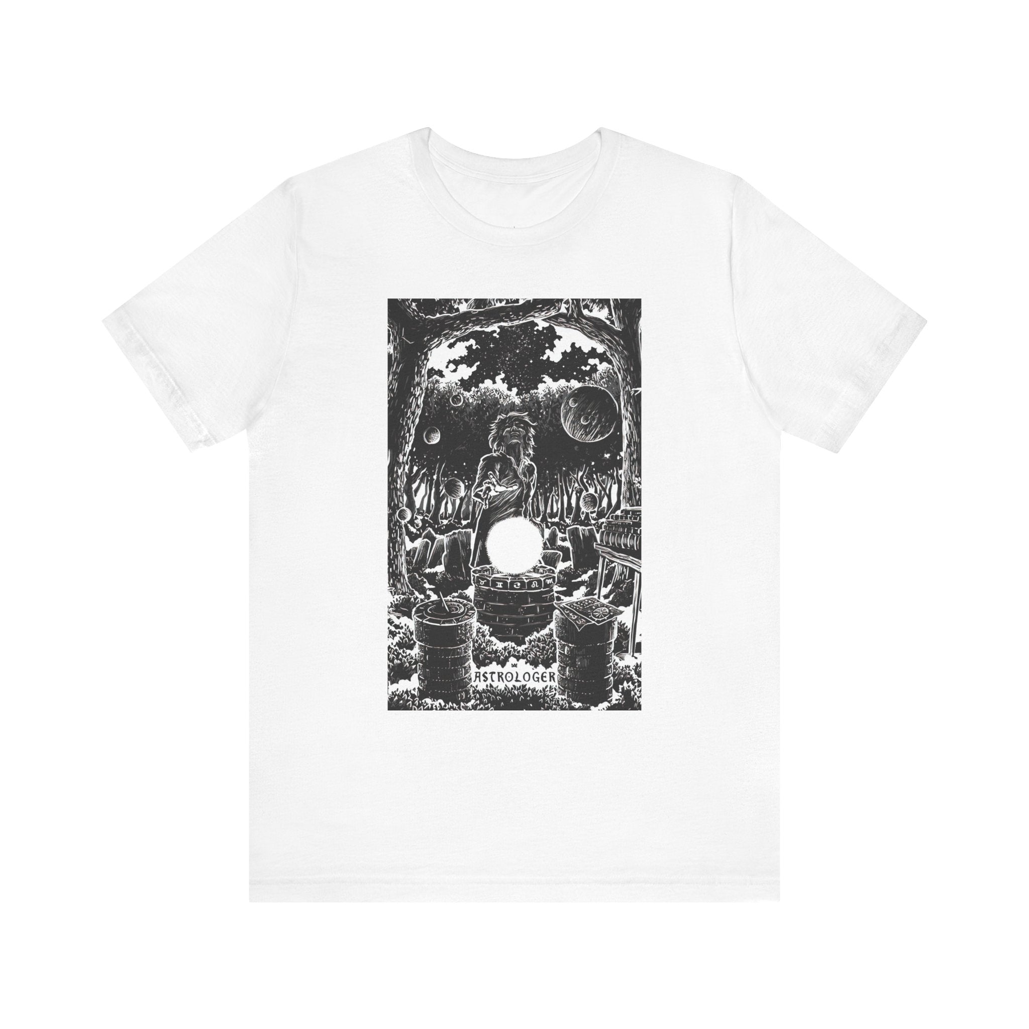 'The Astrologer Tarot Card' Illustration Unisex Jersey T-Shirt