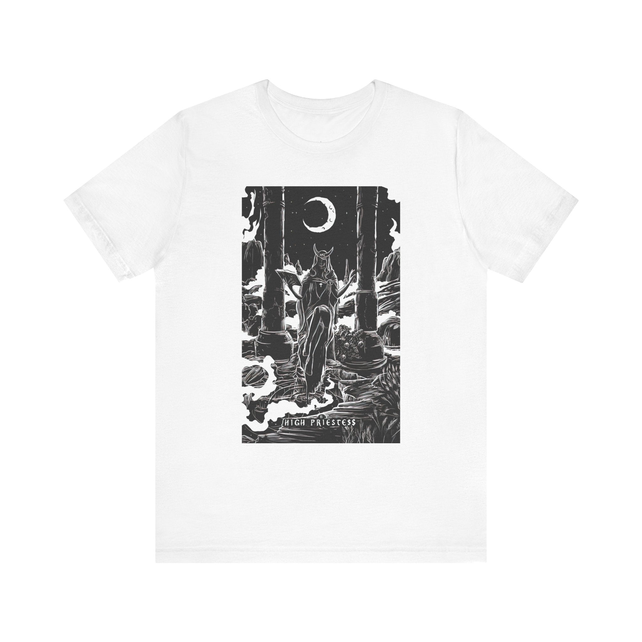 'High Priestess Tarot Card' Illustration Unisex Jersey T-Shirt
