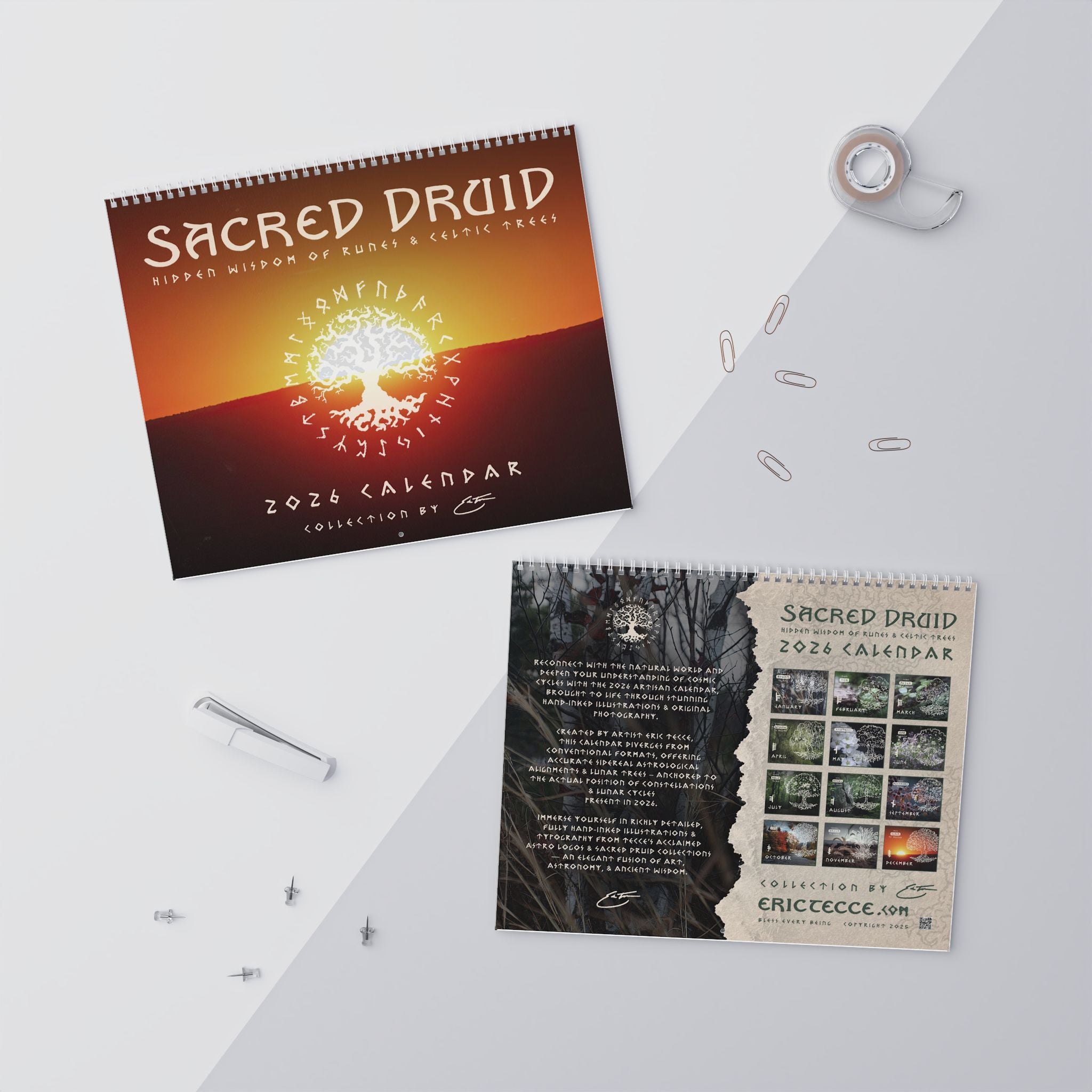 'Sacred Druid' 2026 Artisan Calendar - Celtic Tree Edition