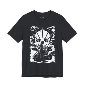 'NINE OF PENTACLES' SHADOW LIGHT TAROT CARD ART ON UNISEX JERSEY TEE