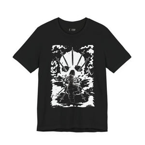 'NINE OF PENTACLES' SHADOW LIGHT TAROT CARD ART ON UNISEX JERSEY TEE