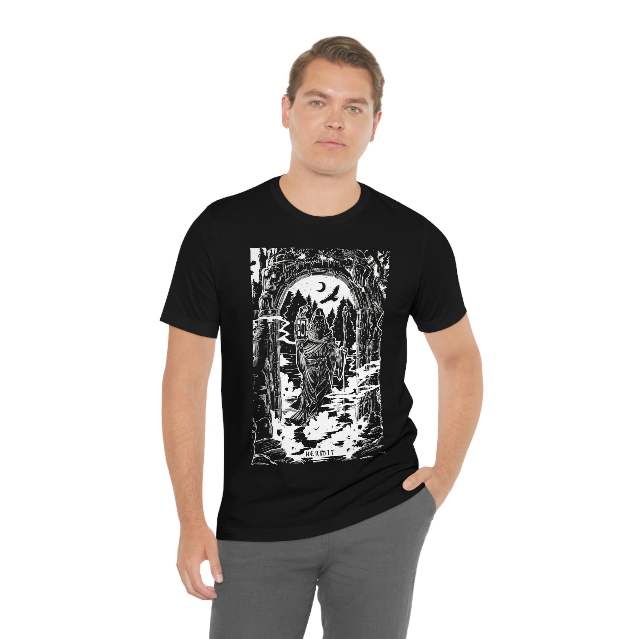 'The Hermit Tarot Card' Illustration Unisex Jersey T-Shirt