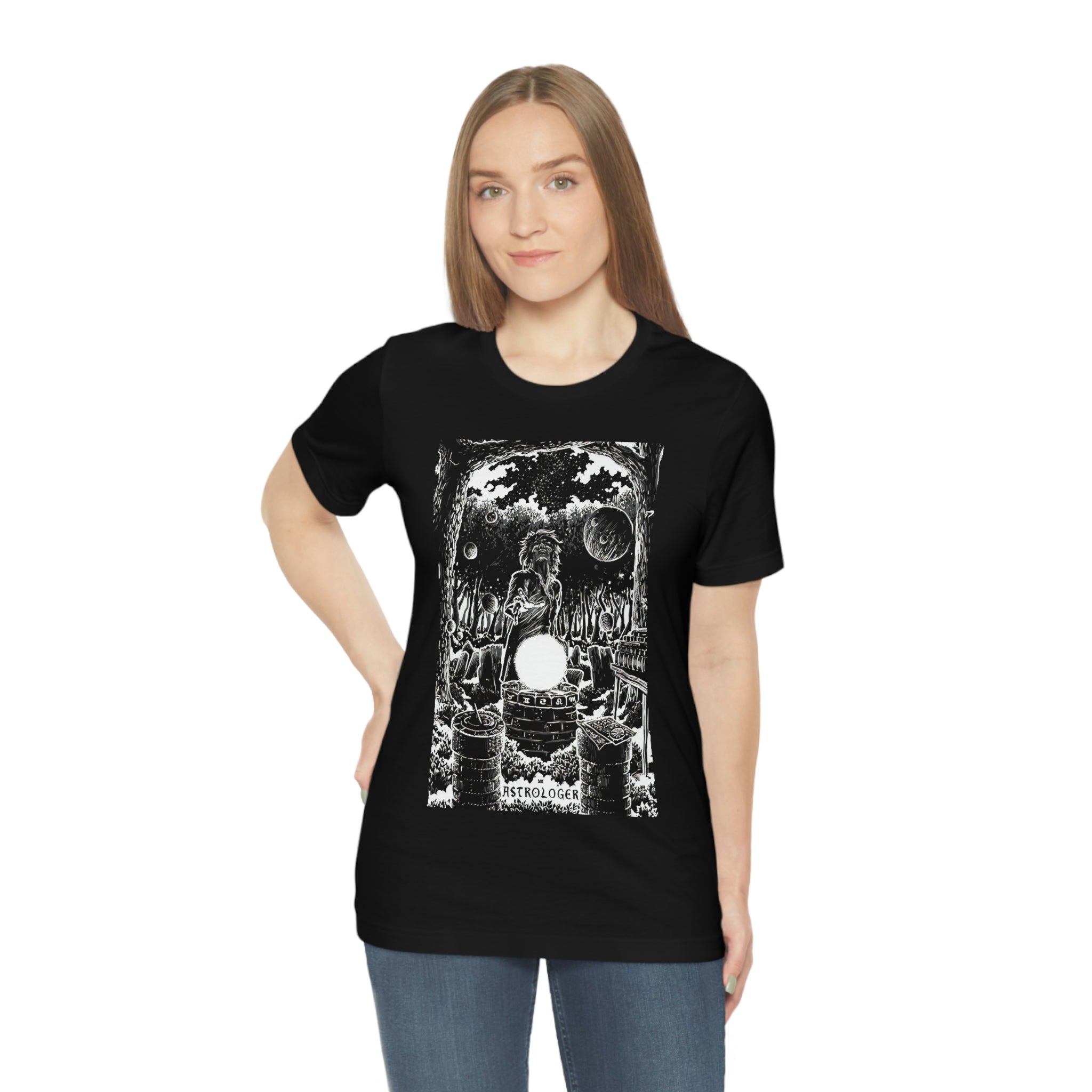 'The Astrologer Tarot Card' Illustration Unisex Jersey T-Shirt