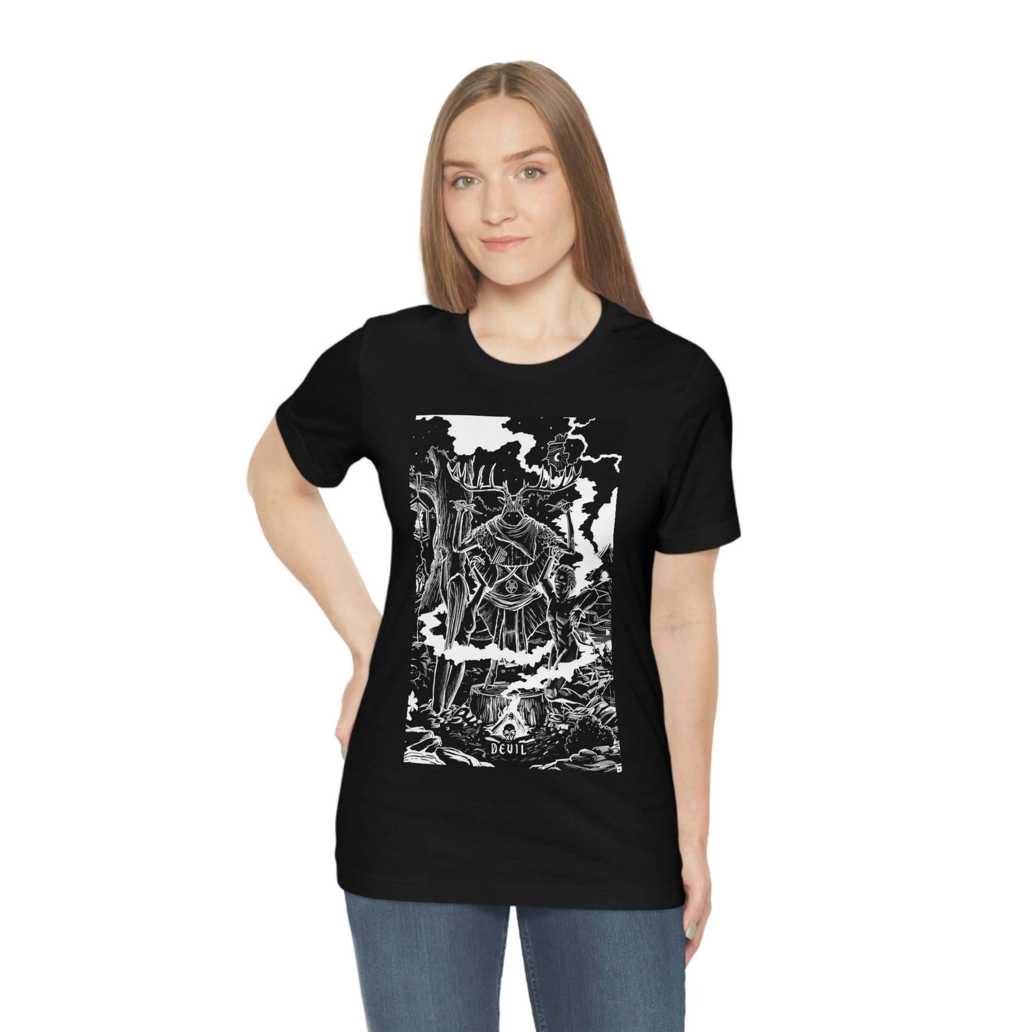 'The Devil Tarot Card' Illustration Unisex Jersey T-Shirt