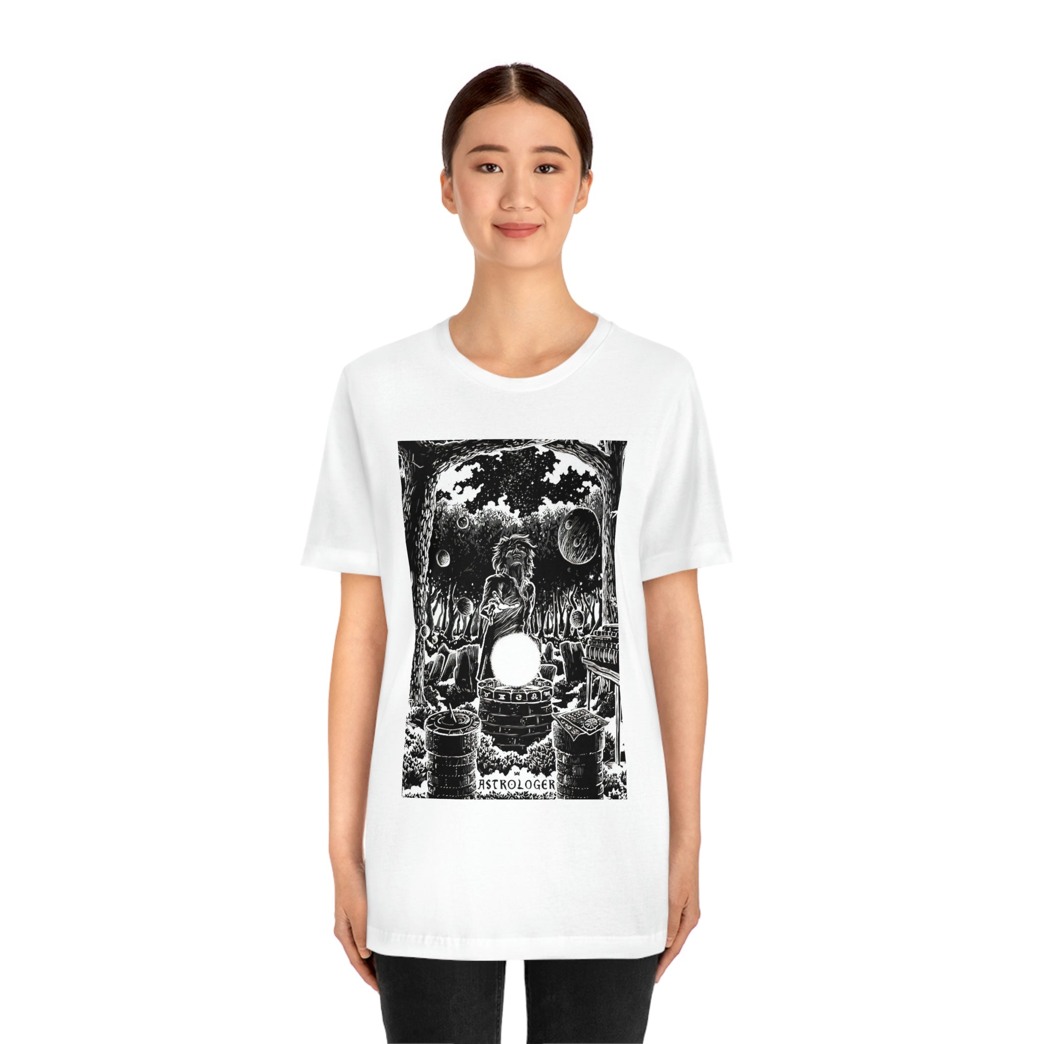 'The Astrologer Tarot Card' Illustration Unisex Jersey T-Shirt