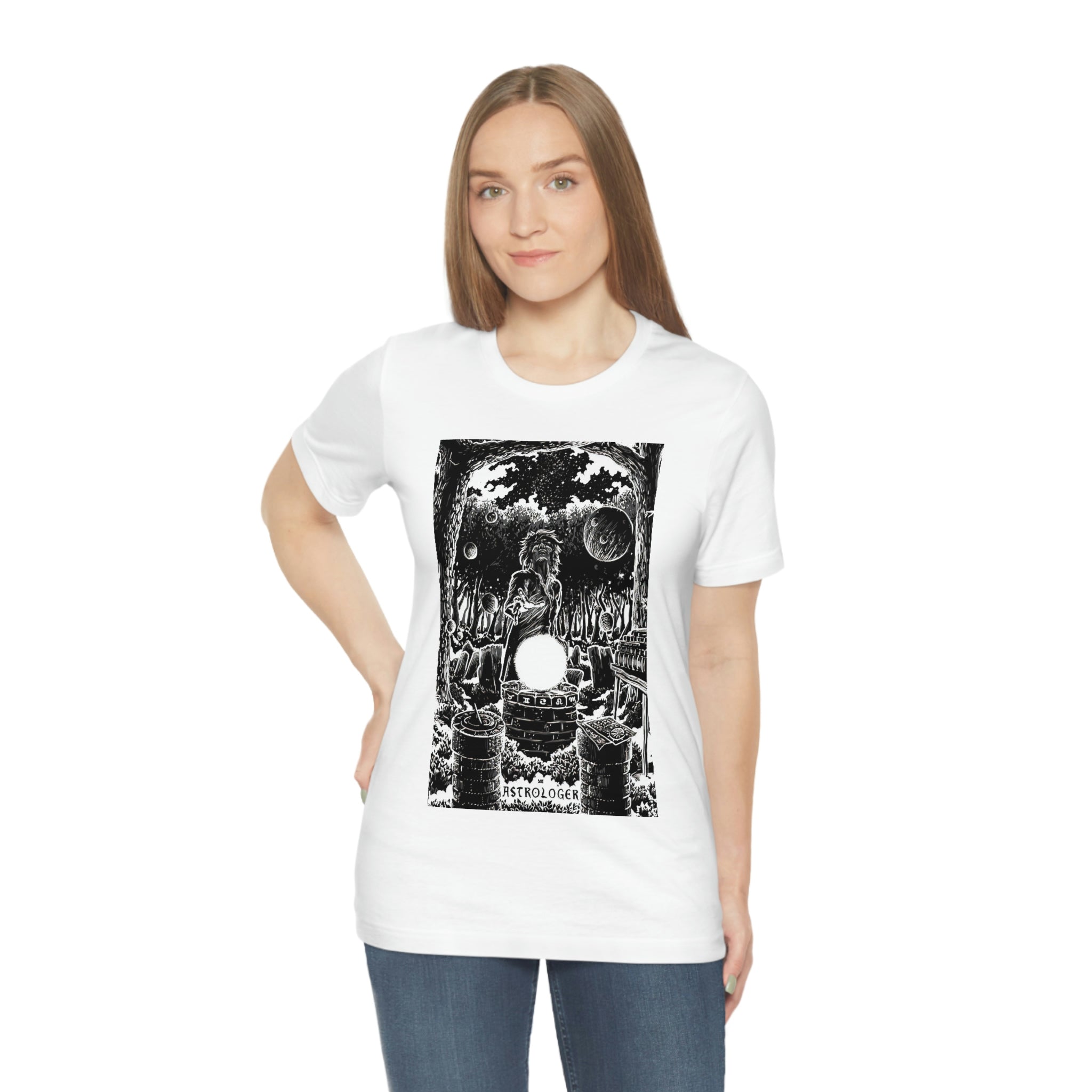 'The Astrologer Tarot Card' Illustration Unisex Jersey T-Shirt