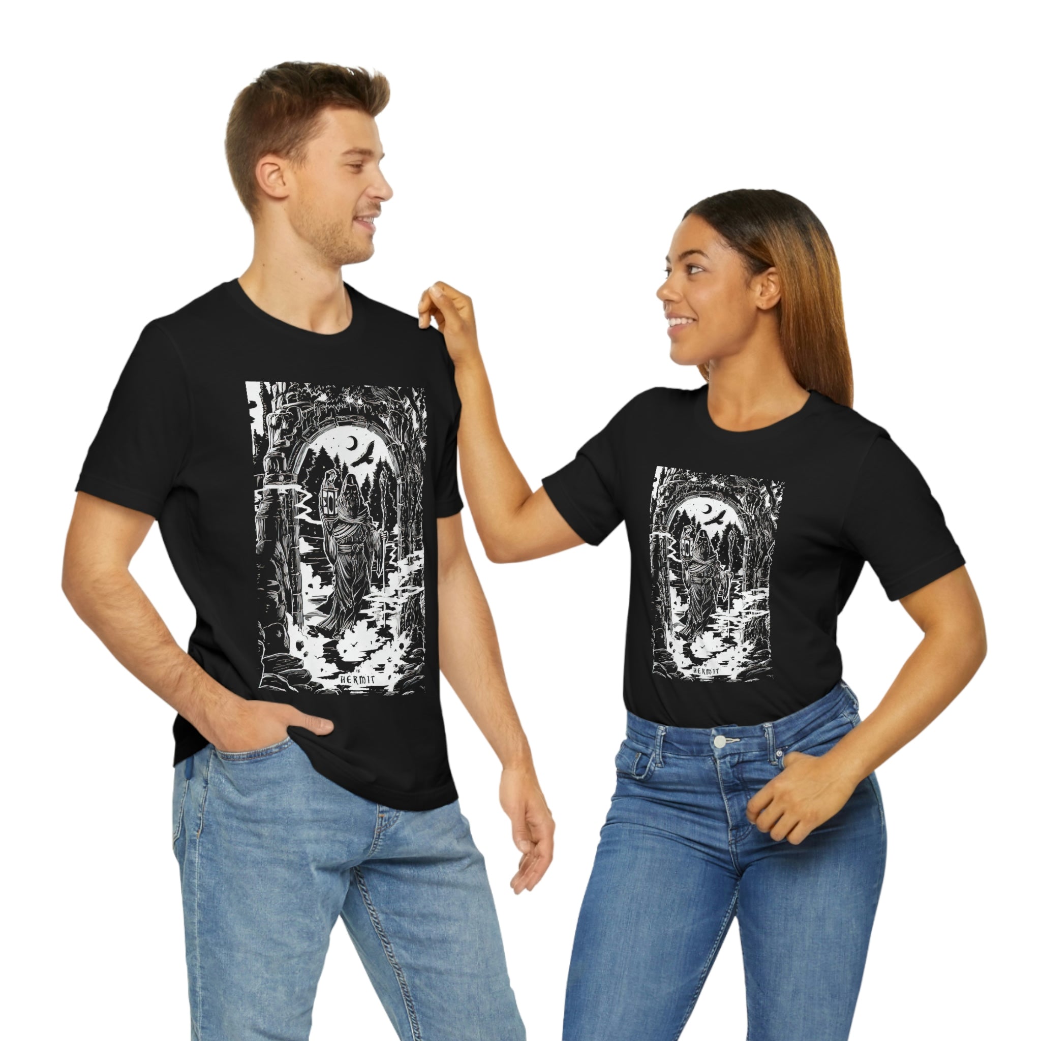 'The Hermit Tarot Card' Illustration Unisex Jersey T-Shirt