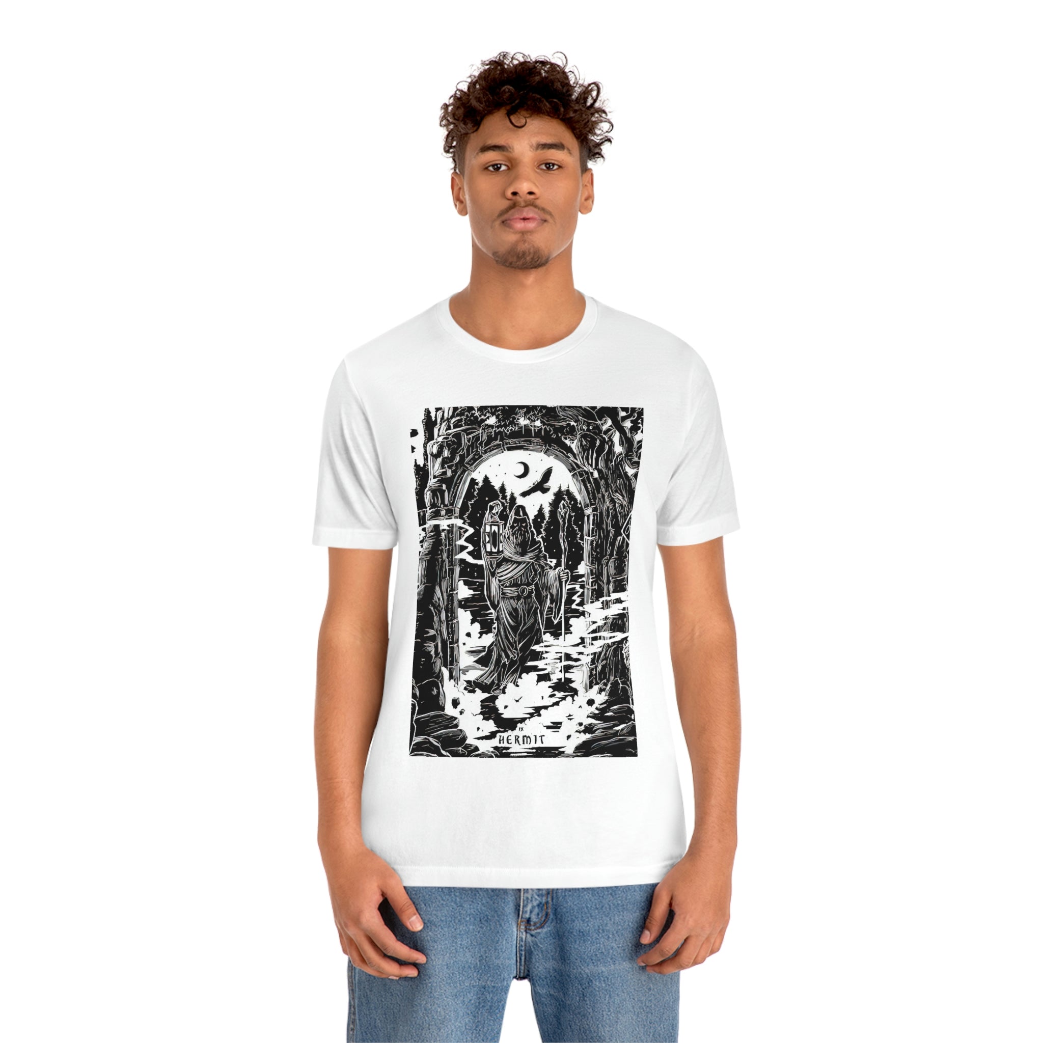 'The Hermit Tarot Card' Illustration Unisex Jersey T-Shirt