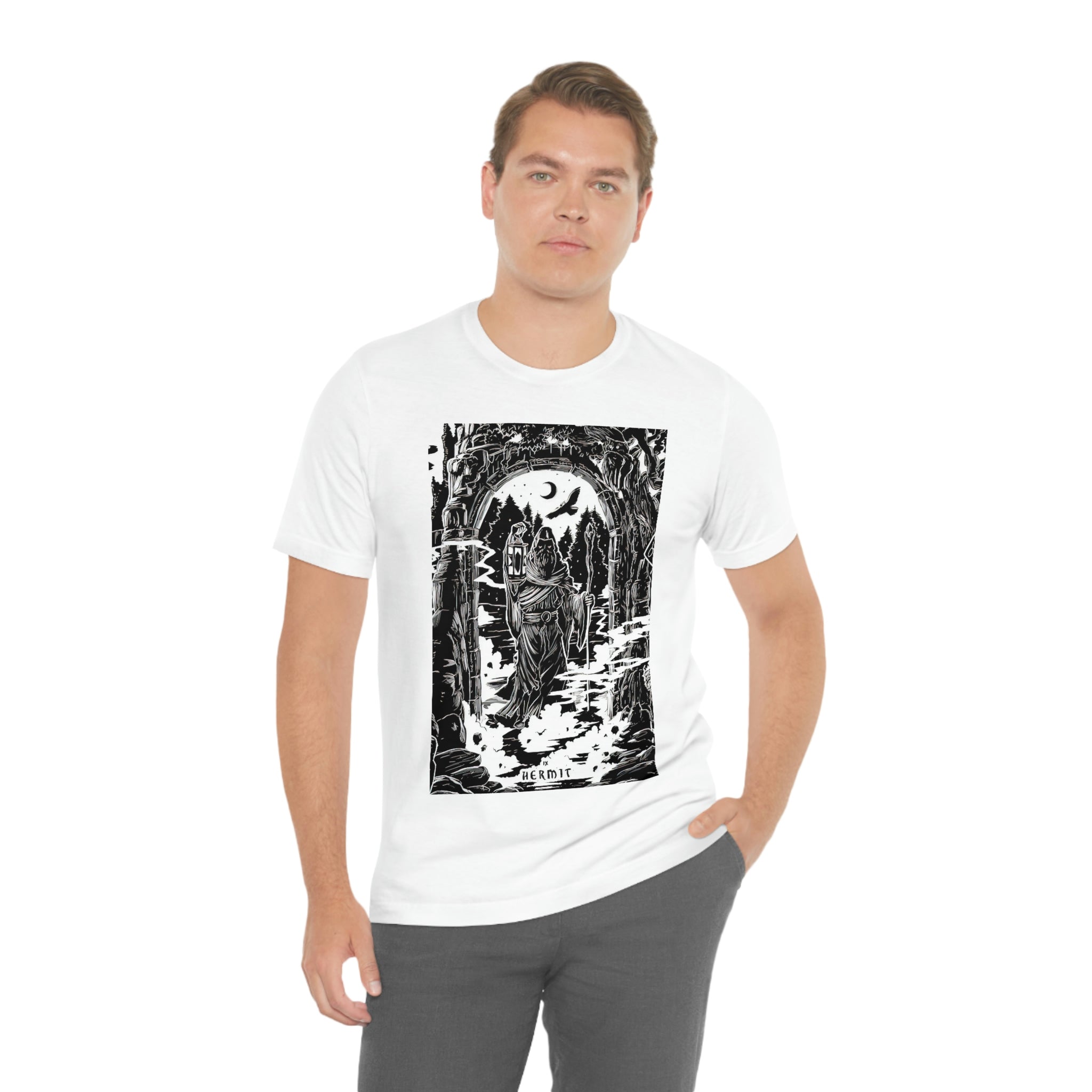 'The Hermit Tarot Card' Illustration Unisex Jersey T-Shirt
